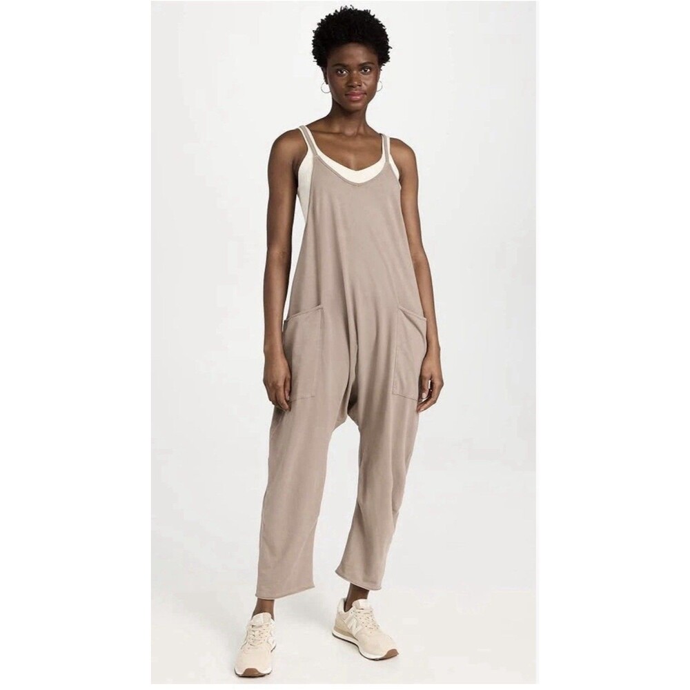 Free People Movement HotShot One Piece Jumpsuit Mocha Latte